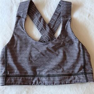 lululemon athletica Striped Gray Sports Bra